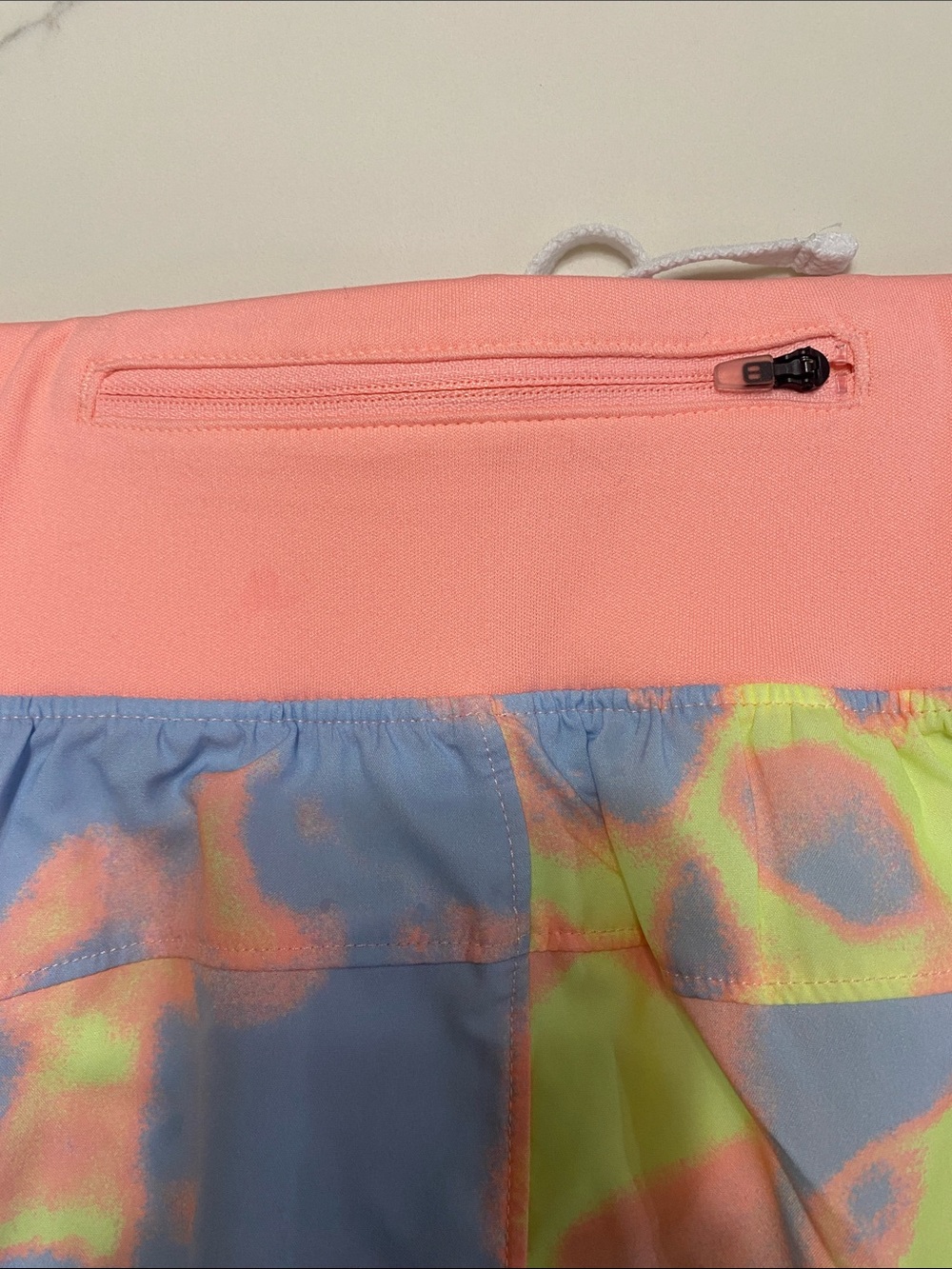 Under Armour Pastel Tie-Dye Running Shorts - Pink Waistband - Picture 3 of 7